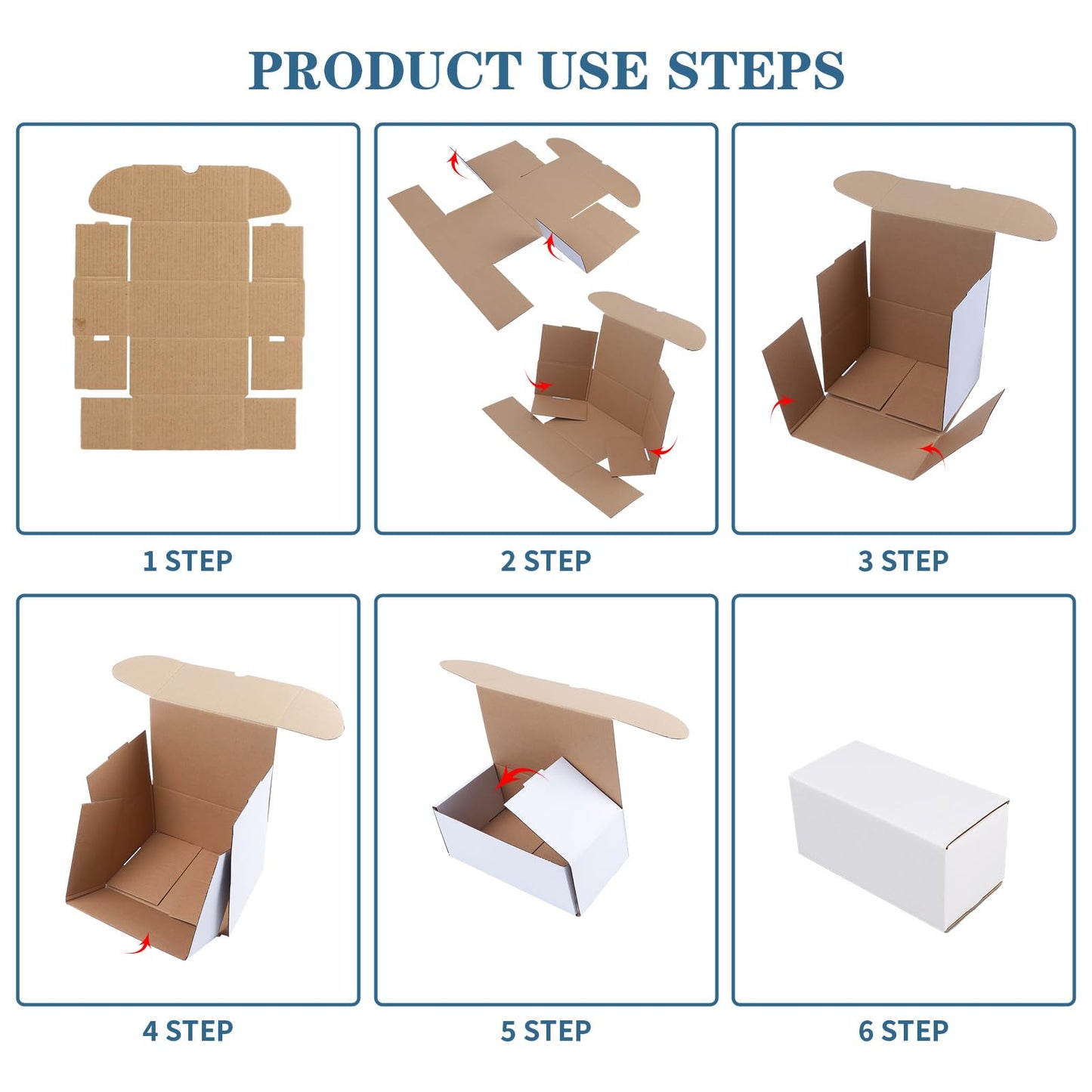 ZBEIVAN 4.6x2.2x2.2 White Shipping Boxes Set of 100, Corrugated Cardboard Mailer Boxes for Packaging Small Business Mailing Gifts