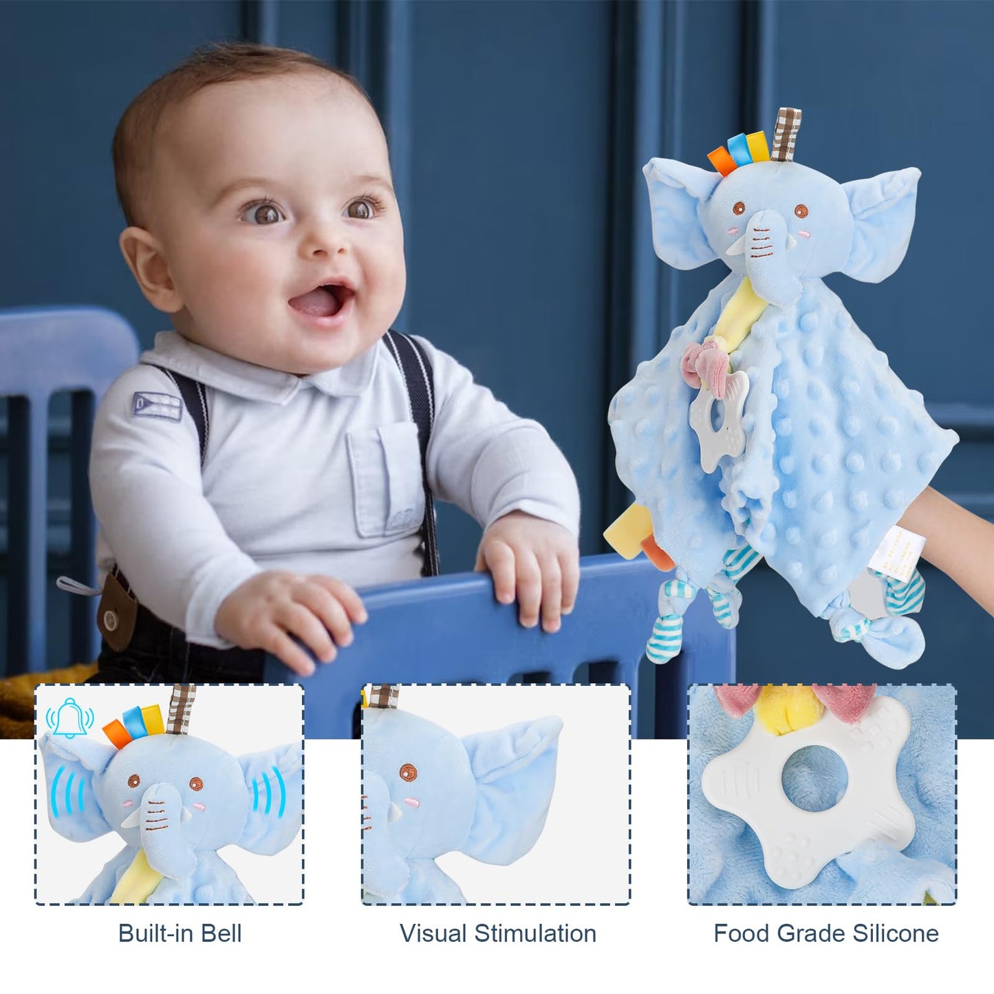 pengtai Newborn Baby Boy Gift Basket for Boy, Welcome Home Gift Set with Swaddle Blanket, Clothes, Baby Essentials, Baby Boy Gift Box, Gender Reveal Gift Set