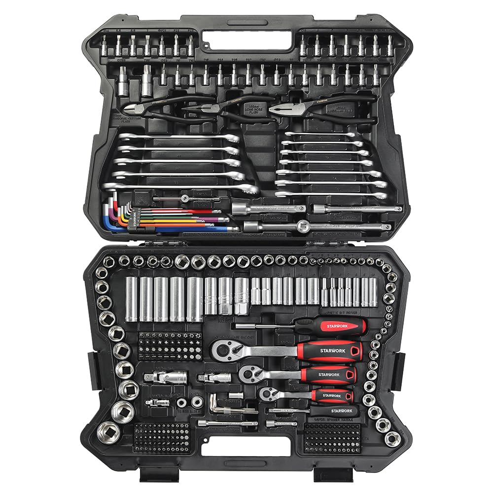 STARWORK TRUE MECHANIC™ 314-Piece Mechanics Tool Set and Socket Set, Professional Metric Set