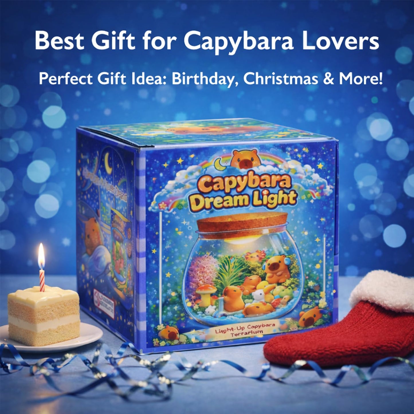 Capybara Gifts for Girls & Boys ā DIY Glow Jar Toy with LED ā Cute Capybara Night Light Arts and Crafts for Kids Ages 4 5 6 7 8-12 Year Old ā Great Room Decor, Birthday Decorations & Easter Gifts