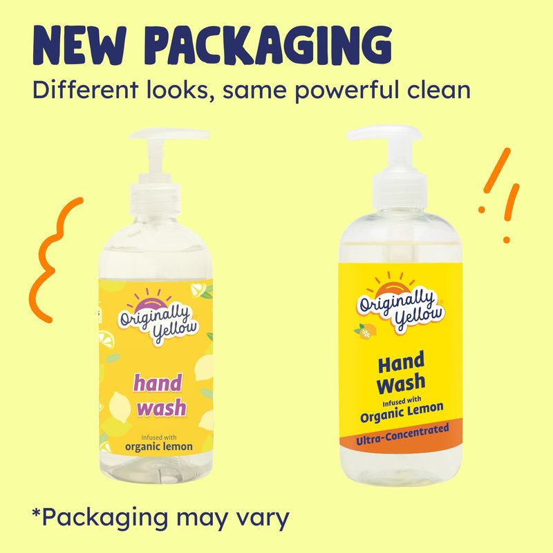 Originally Yellow Hand Soap Infused with Organic Lemon | Gentle Hand Soap |, 16 Fl Oz (3-Pack)