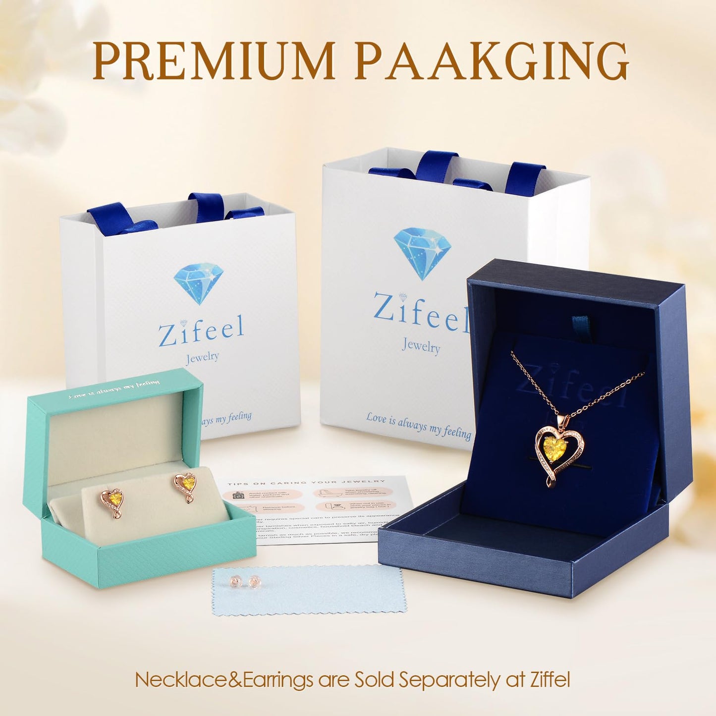 Zifeel Earrings for Women, Rose Gold Birthstone Heart Studs Earring for Girlfriend Wife, Anniversary Birthday Christmas Valentines Mothers Day Gifts Jewelry for Women Wife Her Mom