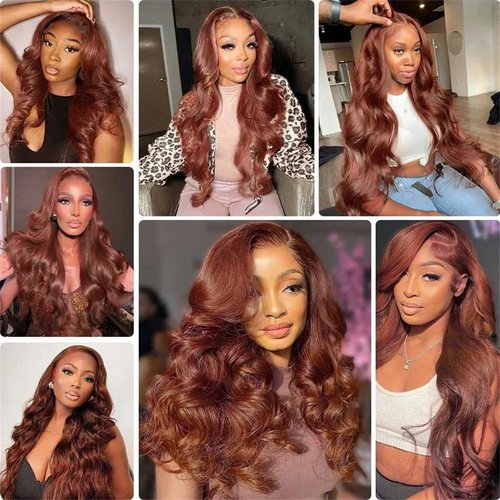 Giginger Bundles Human Hair 18 20 22 Inch Reddish Brown Body Wave Bundles Color 33 Human Hair Body Wave Unprocessed Quick Weave Soft Sewn In Hair Extensions for Black Women
