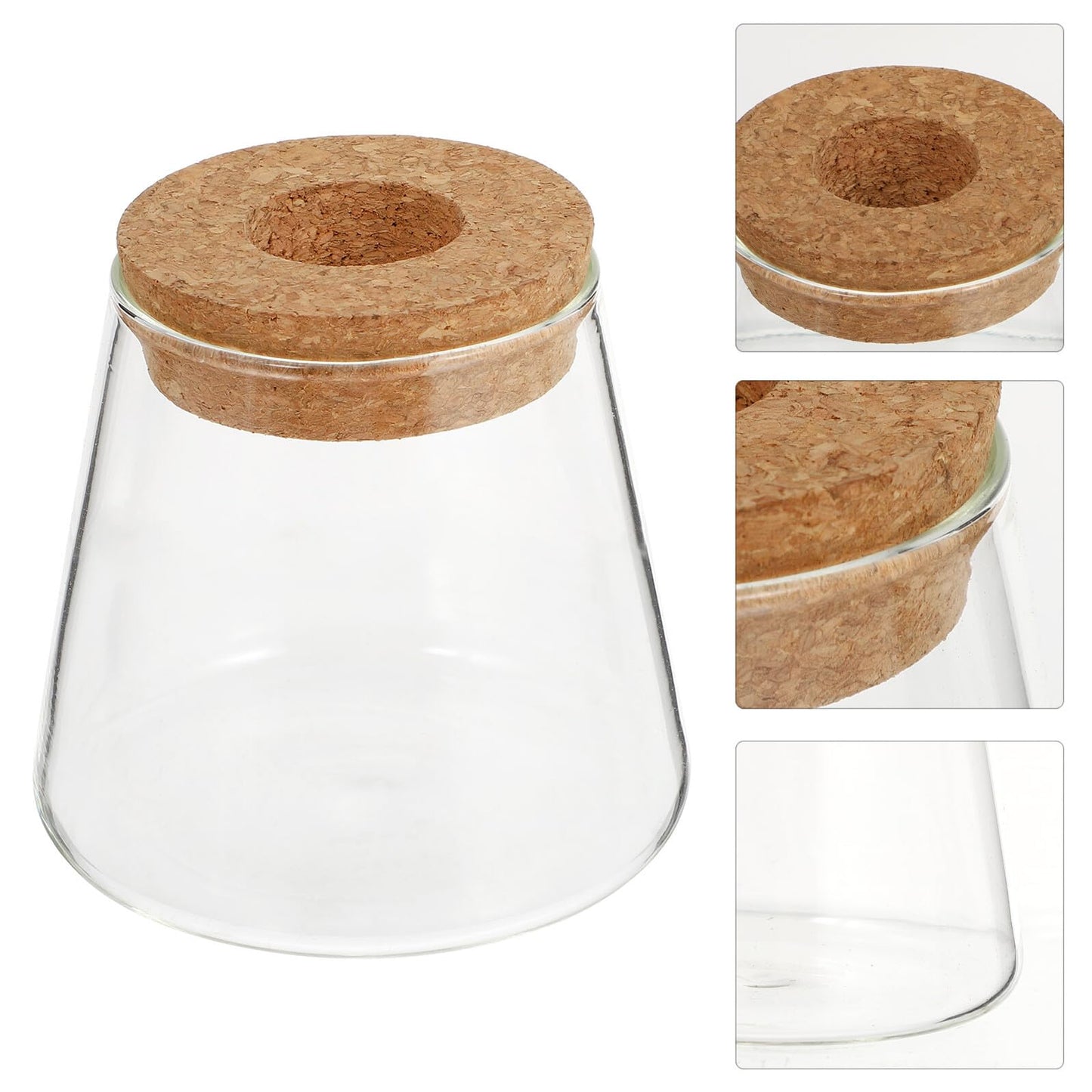 Healifty 2pcs Hydroponic Glass Planter Vases 6.5cm Mouth Diameter Glass Terrarium Plant Containers for Home Office Garden Decoration