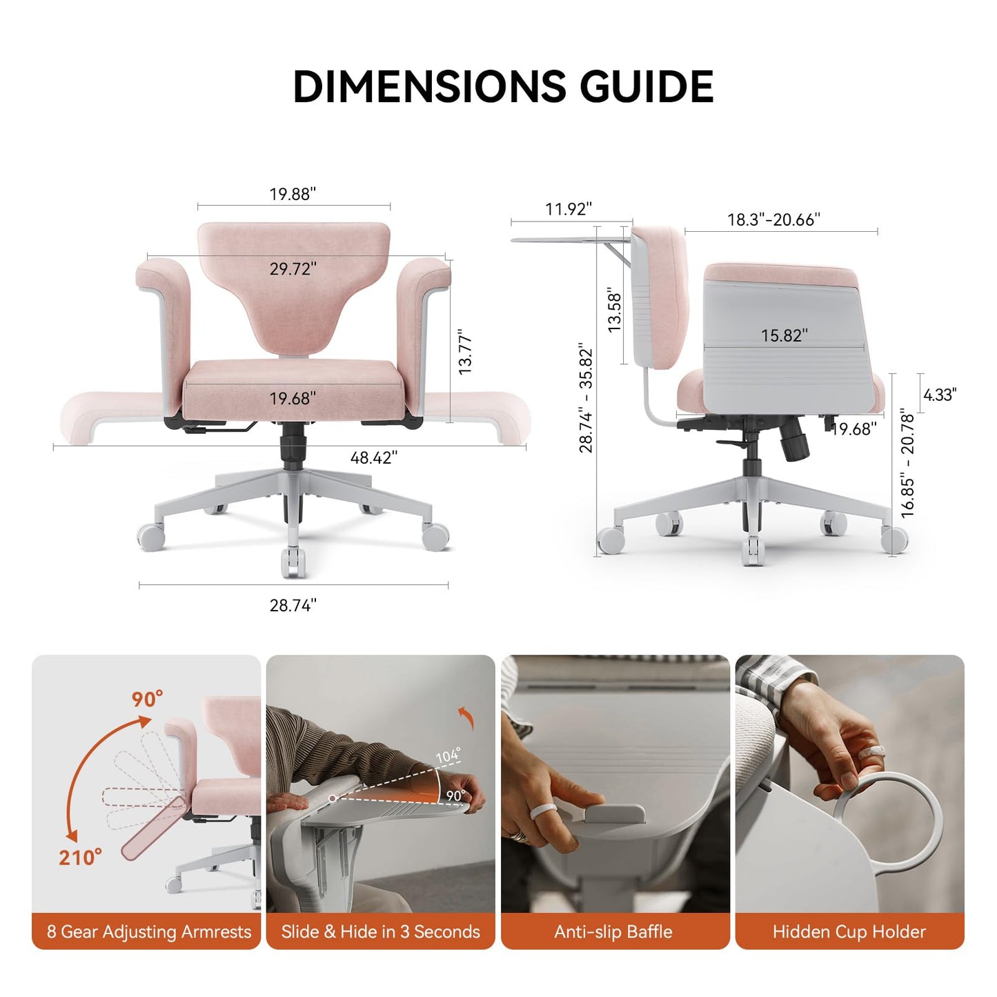 Newtral Freedom-X Criss Cross Chair with Wheels & Amrests- Cross Legged Office Chair with Laptop Tray, Multi-Position Recliner Chair, Adjustable Ergonomic Chair, Relax, Work from Home
