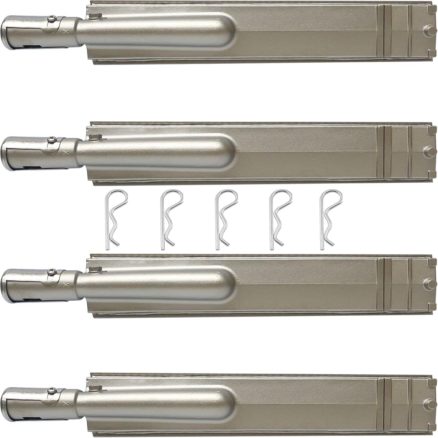 YONYO Stainless Steel 4PCS 16516 Burners + 4PCS 16631 Flame Tamer Flavor bar and + 3PCS 16520 Heat Plate Shield for Bull Grill Replacement Parts,Fits for Lion, Cal Flame 4 Burner Gas Grills