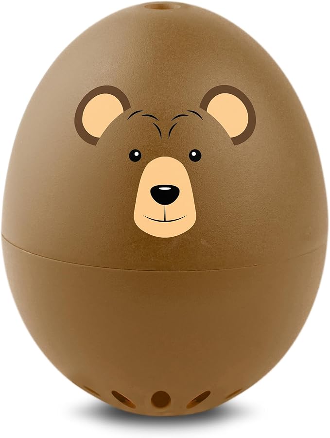 Bear BeepEgg β Egg Timer for Boiling Eggs β Musical Egg Cooker for Soft, Medium, Hard Boiled Eggs β Food Safe β Singing Floating Egg Timer β Egg Cooker for 3 Levels of Doneness - Brainstream