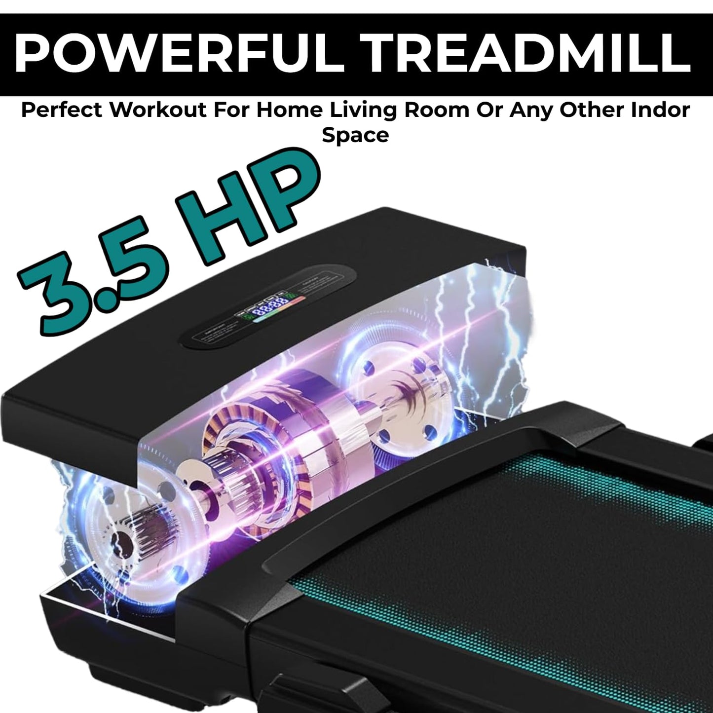 SereneLife 2 in 1 Foldable Treadmill & Walking Pad with Remote Control, Under Desk Storage, Speed 8.7MPH, 2.5HP, Bluetooth Integration,12 Exercise Programs, Walking or Jogging, 265lbs Capacity