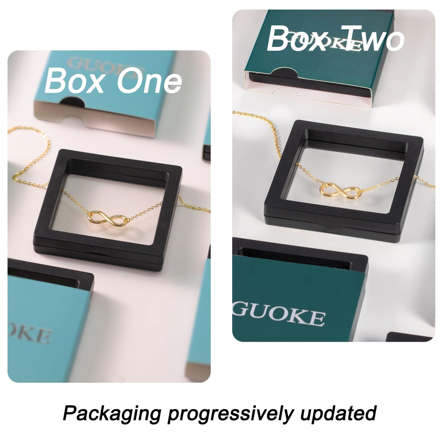 GUOKE Bee Necklace - 14K Gold Plated Dainty Gold Necklace Simple Jewelry for Women