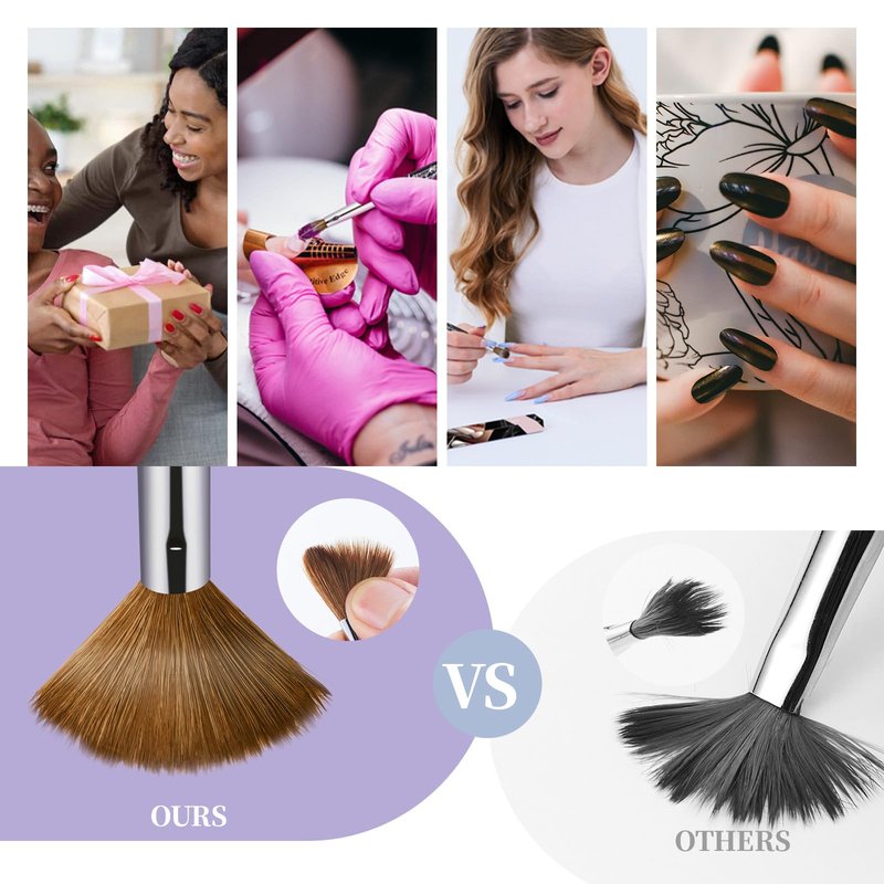 Acrylic Nail Art Brush Size 18, 100% Pure Kolinsky Hair Oval Nail Brush for Acrylic Application, Professional Nail Extension Manicure Tool Striping Nail Drawing Pen for DIY Home Salon