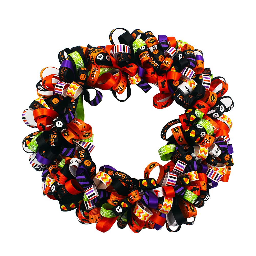 Halloween Holiday Grosgrain Satin Ribbon Set for DIY Crafts Halloween Home and Indoor Outdoor Decoration Garden Decoration,Gift Package,40yd(20x2yd)