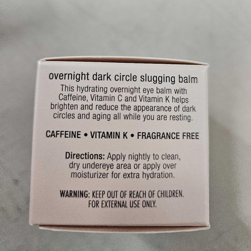 Jouer Luminize Overnight Dark Circle Slugging Balm – Fragrance Free, Caffeine Eye Cream, Overnight Eye Treatment, Brightening Eye Balm, Paraben Free, Gluten & Cruelty Free