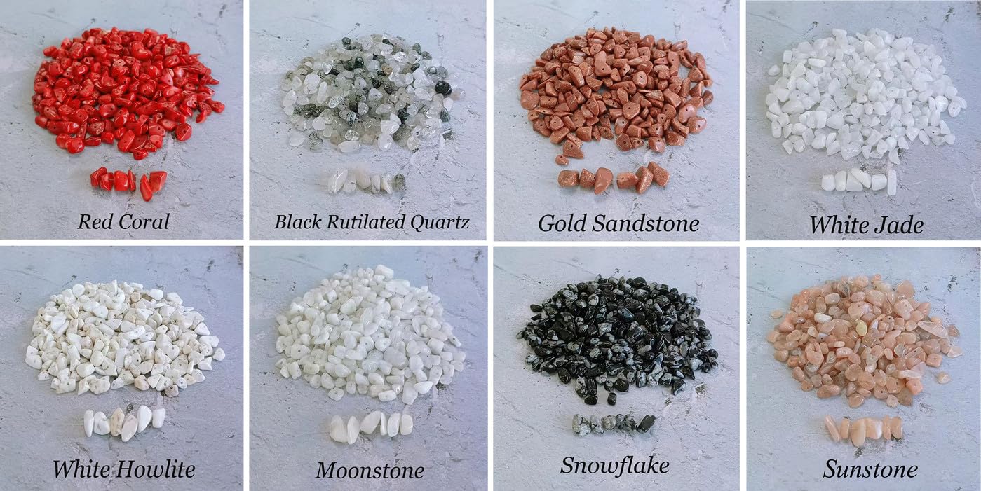 LAIDANLA White Jade 400pcs Natural Chip Stone Beads 5-8mm Healing Crystal Irregular Gemstones Drilled DIY Loose Rocks Bead Crystal for Bracelet Earrings Necklace Jewelry Making Crafting