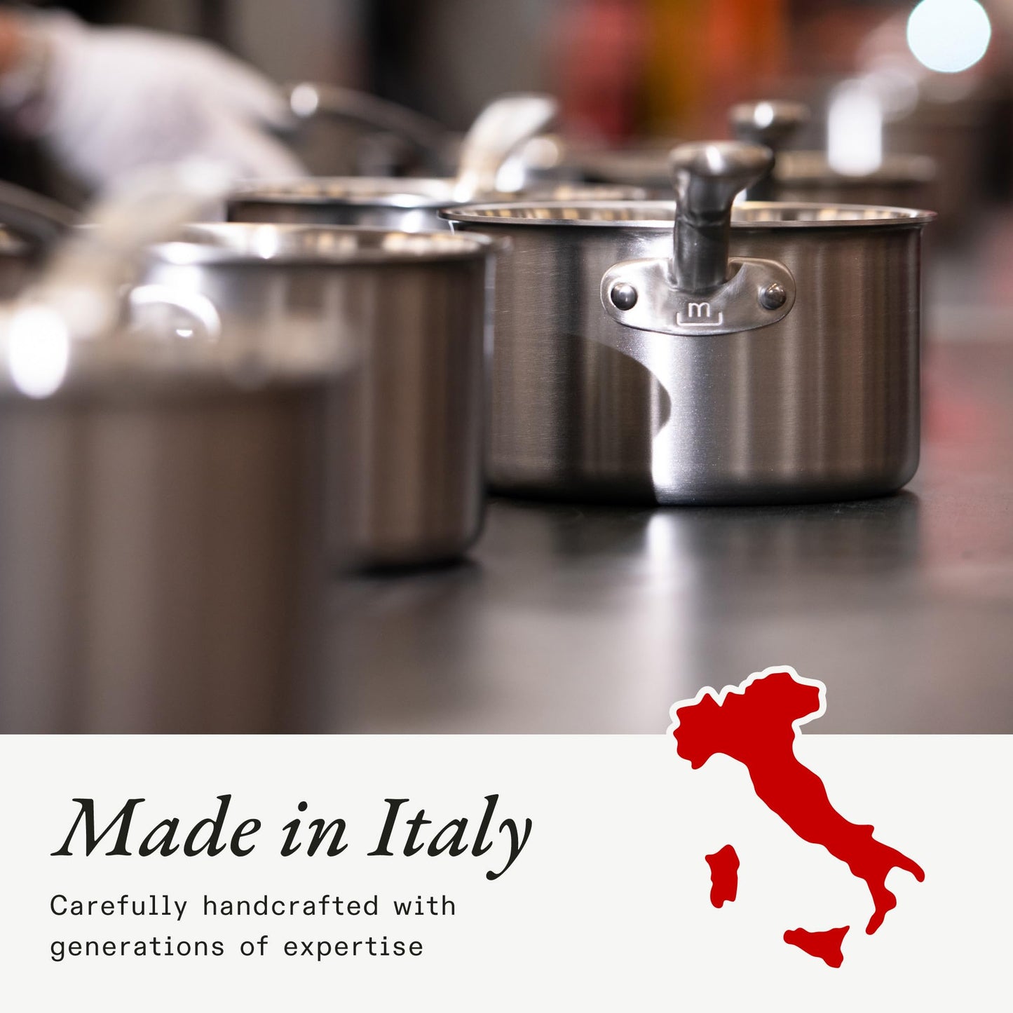 Made In Cookware | 2 Quart Stainless Steel Saucier Pan | 5 Ply Stainless Clad | Professional Cookware | Crafted in Italy | Induction Compatible
