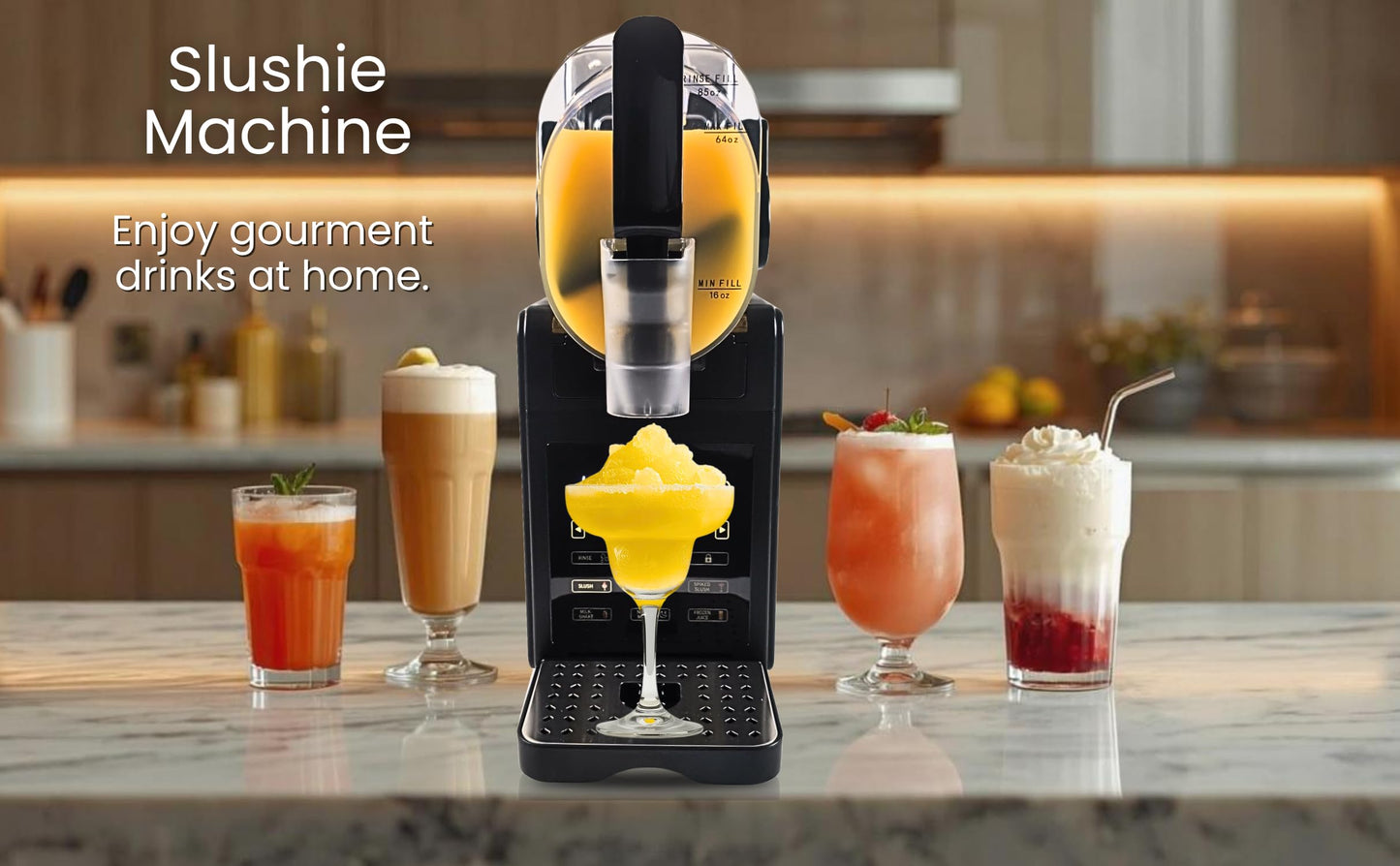 Frozen Drink Maker with RapidChill™ Technology – 85 oz Vessel, 64 oz Max Fill – Slushie, Margarita, Smoothie & Frozen Cocktail Machine, No Ice Needed