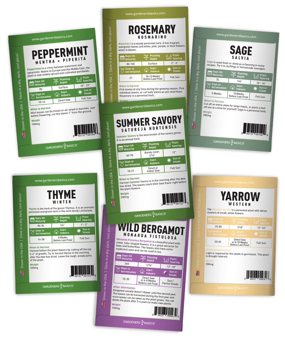 35 Medicinal Herb Seeds Variety Pack – Heirloom Non-GMO Healing & Culinary Herbs for Planting – Apothecary, Tea & Homestead Garden Kit