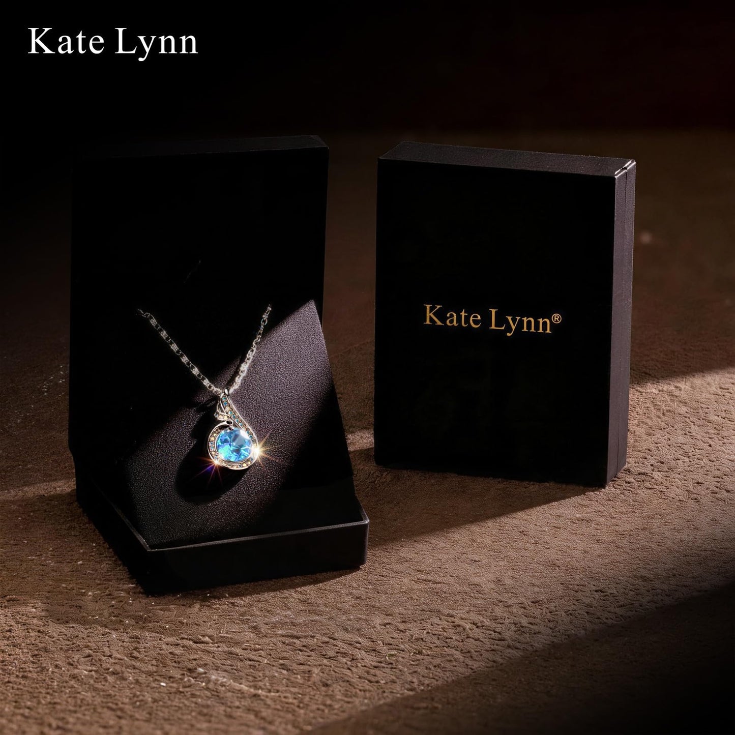 Kate Lynn Phoenix Birthstone Necklaces for Women Pendant Necklace Crystal Jewelry, Birthday Gifts for Women Wife Girlfriend Mothers Day Gift for Mom Daughter Unique Lady Christmas Jewelry Gift for Her, March Birthstone Aquamarine Necklace