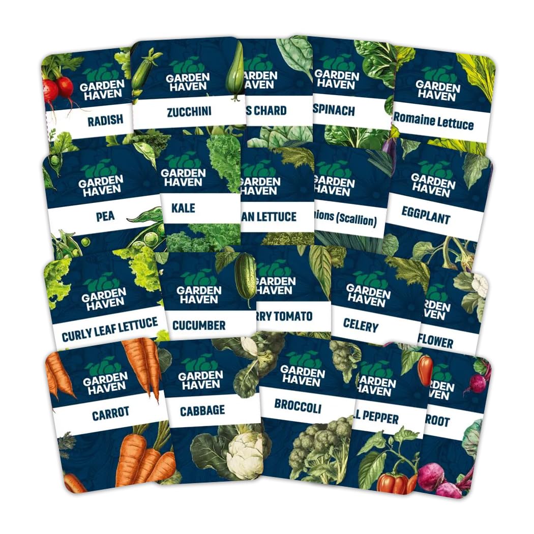 20 Vegetable Seeds Variety Pack - Complete Grow Kit Heirloom Vegetables Indoor Outdoors Vegetable Seeds, Tomatos, Broccoli, Carrots, Lettuce & More - DIY Starter Kit (Complete Starter Kit (w/Seeds))