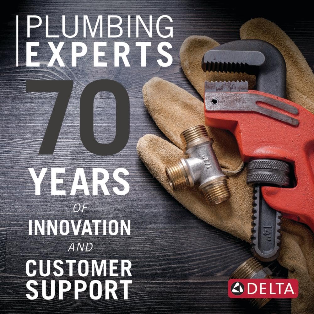 Delta Velum 14 Series Single-Function Valve Trim Kit, Brushed Nickel Handle Set for Shower Faucet System, Stainless T14037-SS (Valve Not Included)