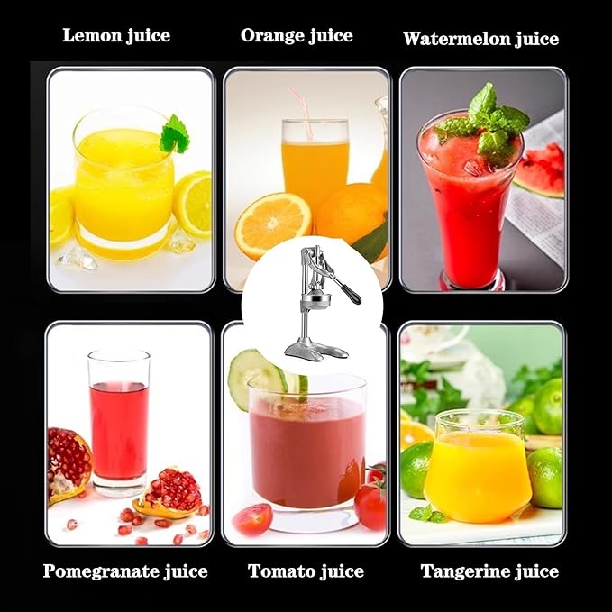 Cast Iron Juicer Commercial Grade Manual Citrus Juicer Heavy Duty Stainless Steel for Oranges Lemons Spout Heavy Duty Hand Juicer Press