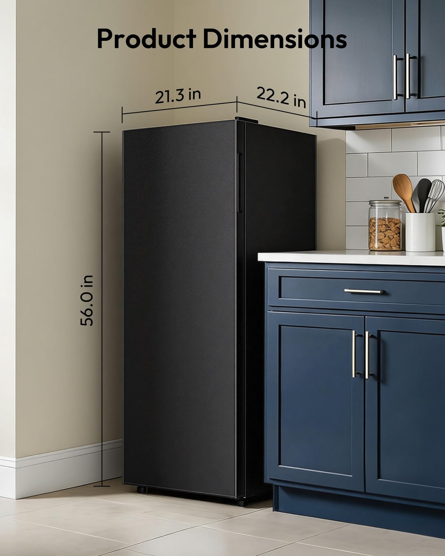 Upright Freezer 7 Cu Ft, Stand Up Freezer, Convertible Upright Freezer/Refrigerator, 5 Adjustable Shelves, Reversible Door, Large Capacity Upright Fridge for Garage, Apartment, Kitchen