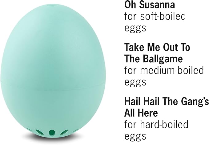 BeepEgg Basic Turquoise β Egg Timer for Boiling Eggs β Musical Egg Cooker for Soft, Medium, Hard Eggs β Food Safe β Singing Floating Egg Timer β Egg Cooker for 3 Levels of Doneness - Brainstream