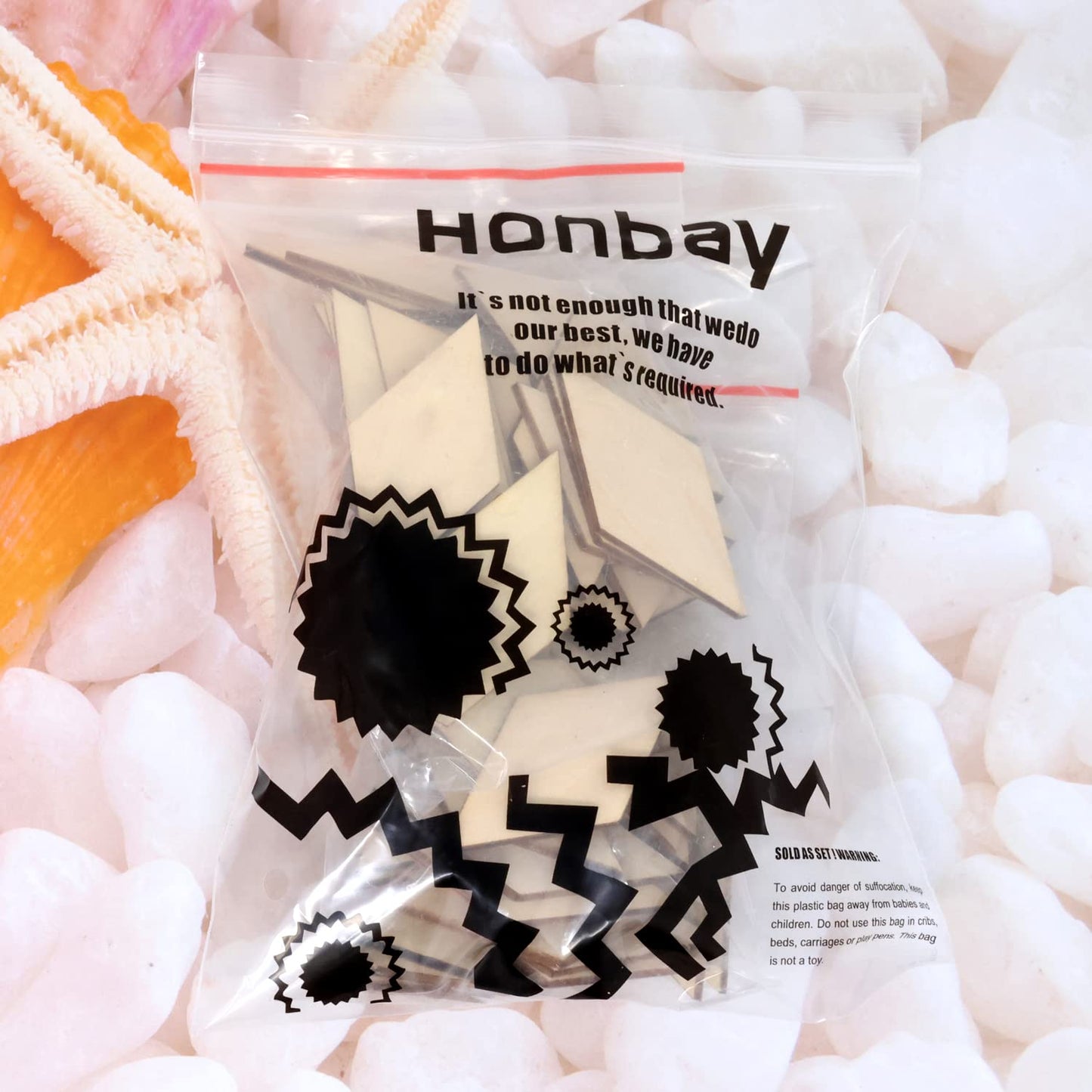 Honbay 60PCS Unfinished Rhombus Wood Slices Blank Wooden Embellishments for Painting DIY Crafts and Home Decoration