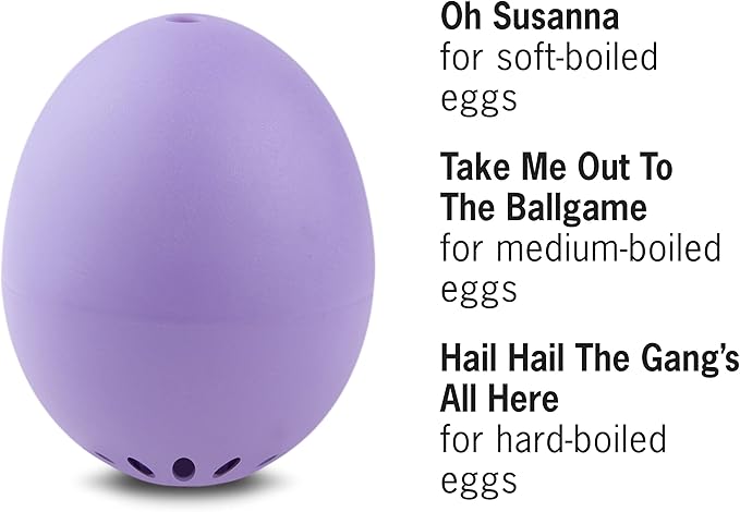 BeepEgg Basic Purple β Egg Timer for Boiling Eggs β Musical Egg Cooker for Soft, Medium, Hard Boiled Eggs β Food Safe β Singing Floating Egg Timer β Egg Cooker for 3 Levels of Doneness - Brainstream