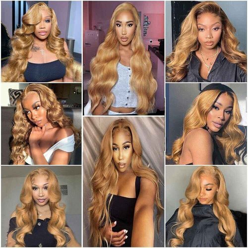 Giginger Brazilian Human Hair Bundles 20 22 24 Inch Honey Brown 27 Color Body Wave Bundles Human Hair Unprocessed Virgin Quick Weave Hair for Black Women