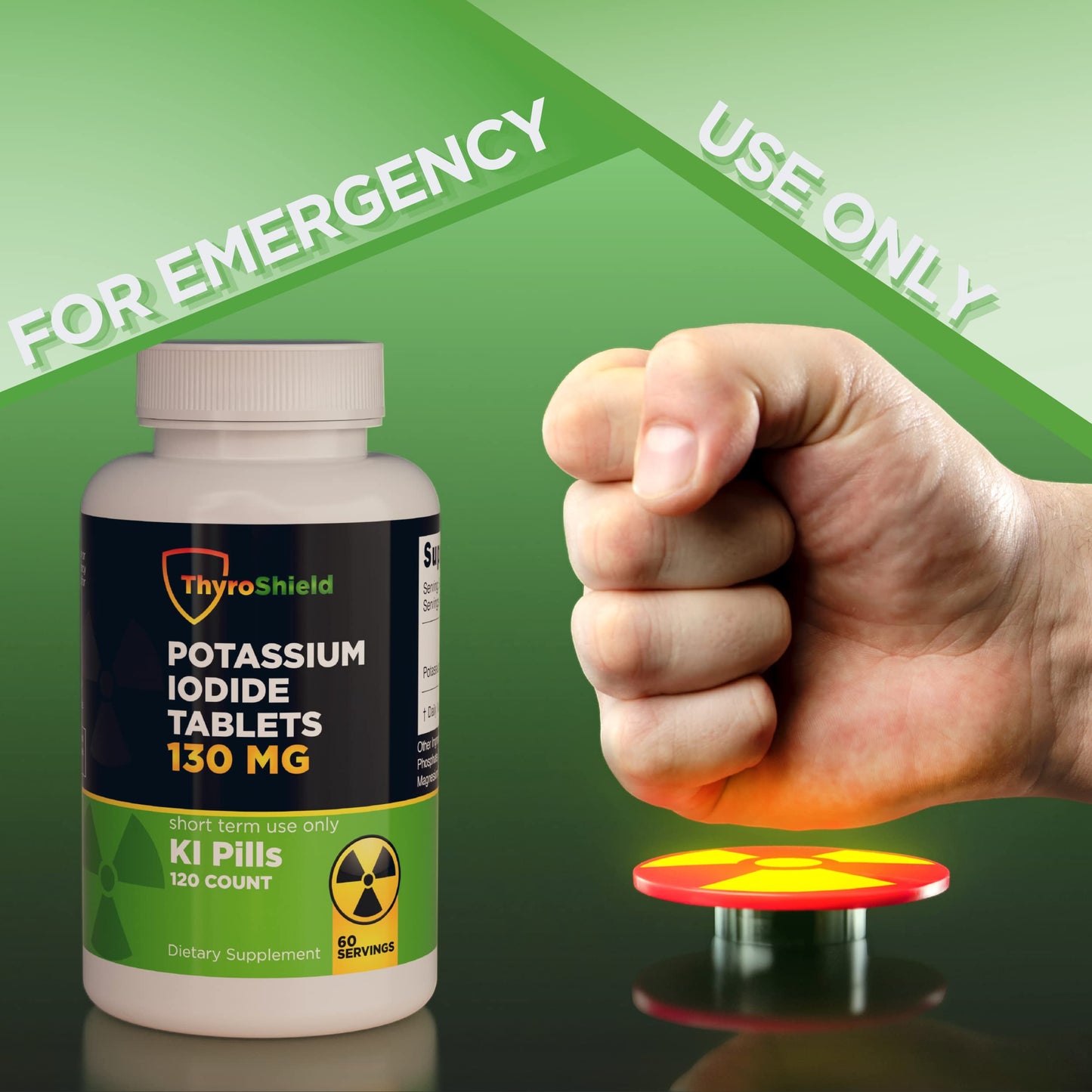 Potassium Iodide Tablets 130 mg | 120ct Two Pack | Iodine Tablets for Radiation Exposure - Potassium Iodine Pills - YODO Naciente - KI Pills - Made in USA - ThyroShield