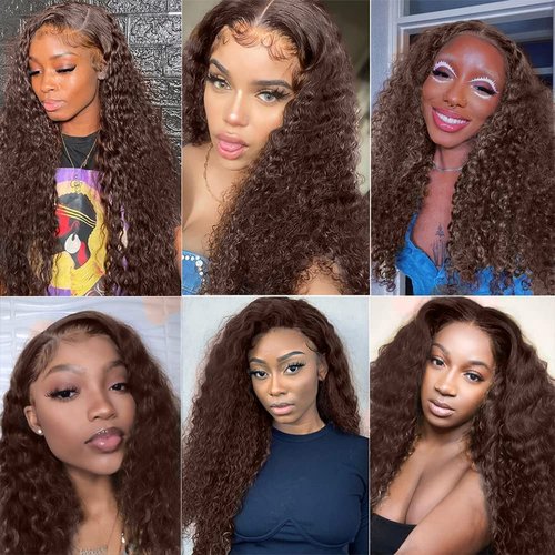 Giginger Brazilian Human Hair Bundles 16 18 20 Inch Chocolate Brown Jerry Curly Human Hair Bundles Jerry Curly Unprocessed Virgin Quick Weave Hair for Black Women