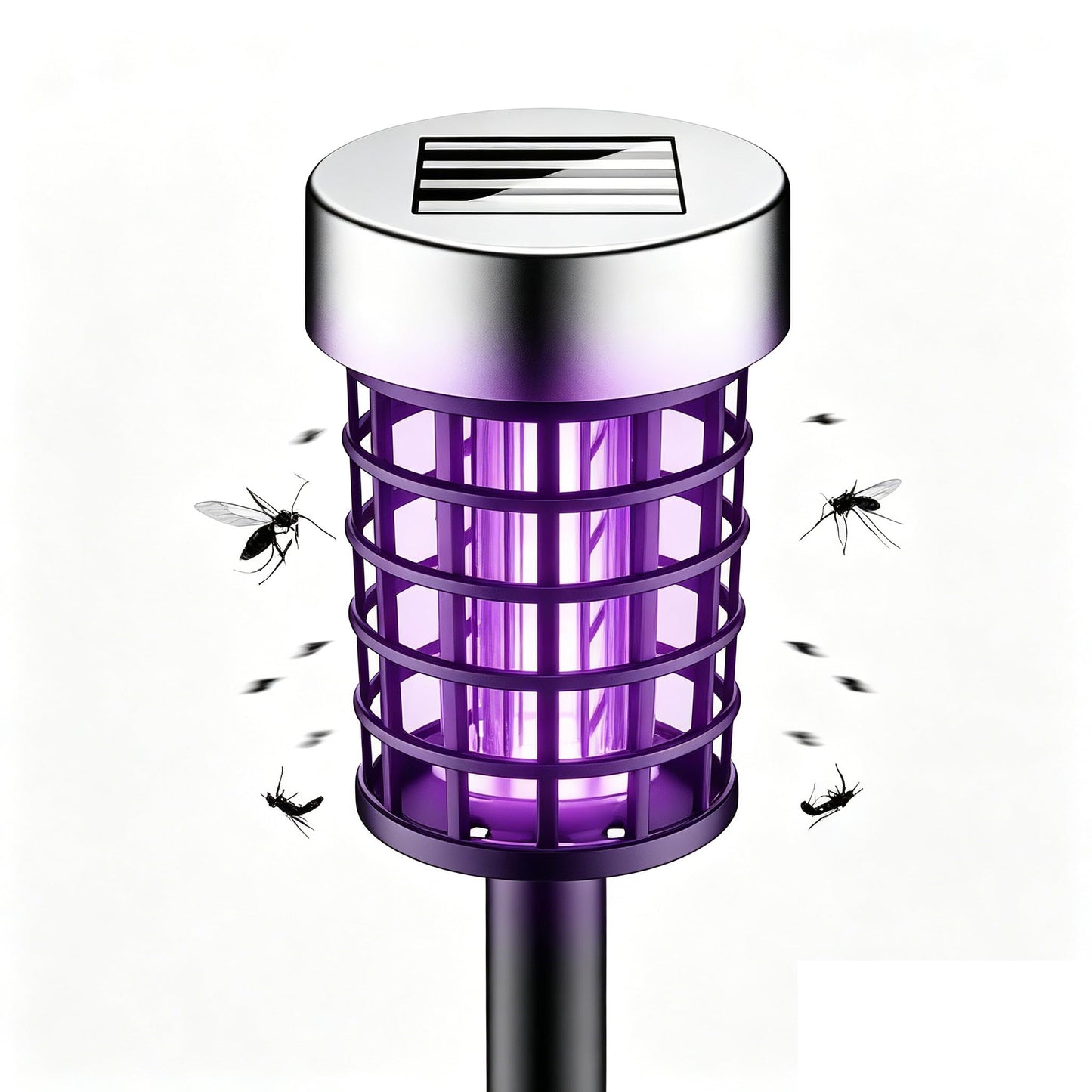 4 Pack Solar Bug Zapper Outdoor Waterproof Mosquito Repellent Outdoor Patio Mosquito Trap & Killer for Moths, Gnats, Flies, Small Flying Insect, Solar Powered Fly Zapper for Backyard, Garden, Patio