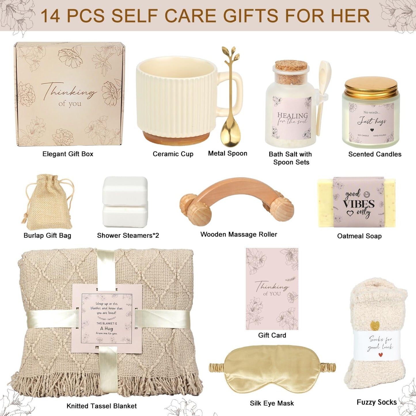 Mothers Day Thinking of You Gift Basket for Mom, Self Care Get Well Soon Birthday Gifts for Women, Relaxing Spa Gifts Basket Sick Care Package for Women, Relaxation Get Well Gift After Surgery