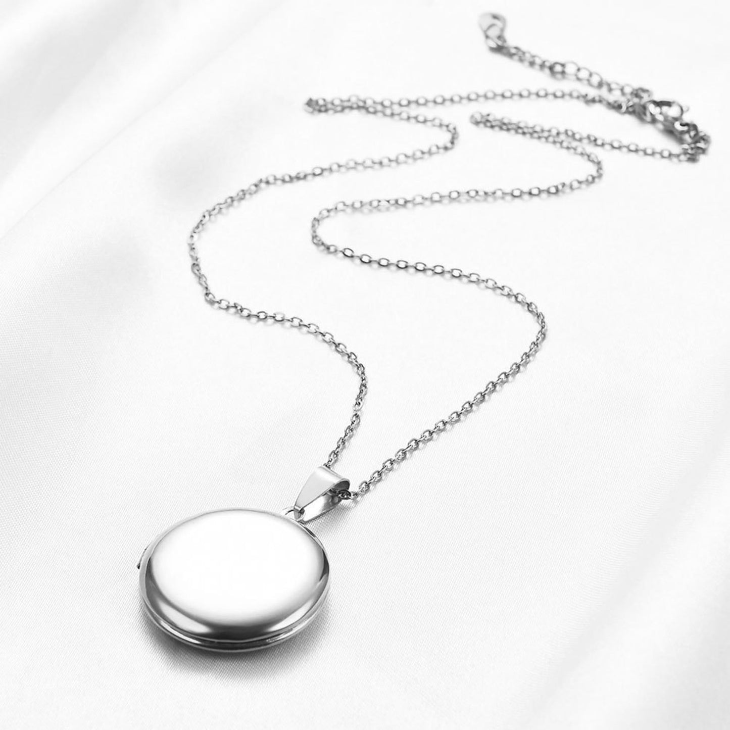 PHOCKSIN Forever In My Heart Locket Necklace for Girlfriend Silver Lockets that Holds 2 Pictures Women's Locket for Birthday Gifts