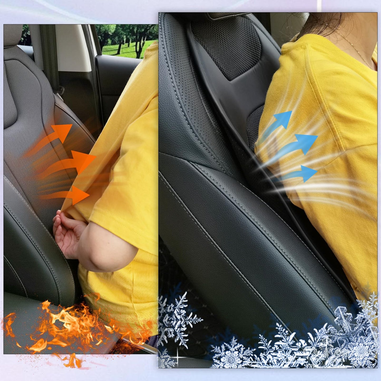 LANZMYAN Upgraded Cooling Car Seat Cover,12V-24v Ventilated Car Seat Cushion with 20 Fans Cooling System,Summer Winter Universal Full Back Seat Cover for Automobile SUV Truck (2 in 1 Function)