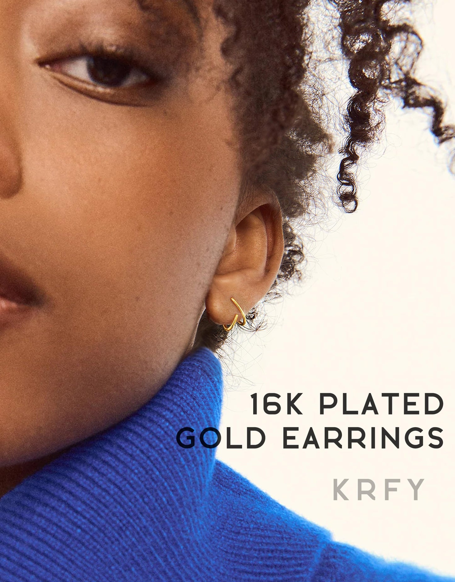 KRFY 2 Pairs Stud Earrings for Women, 16K Plated Silver Gold Earrings for Women Trendy S925 Sterling Silver Post, Dainty Hypoallergenic Earring Jewelry No Tarnish