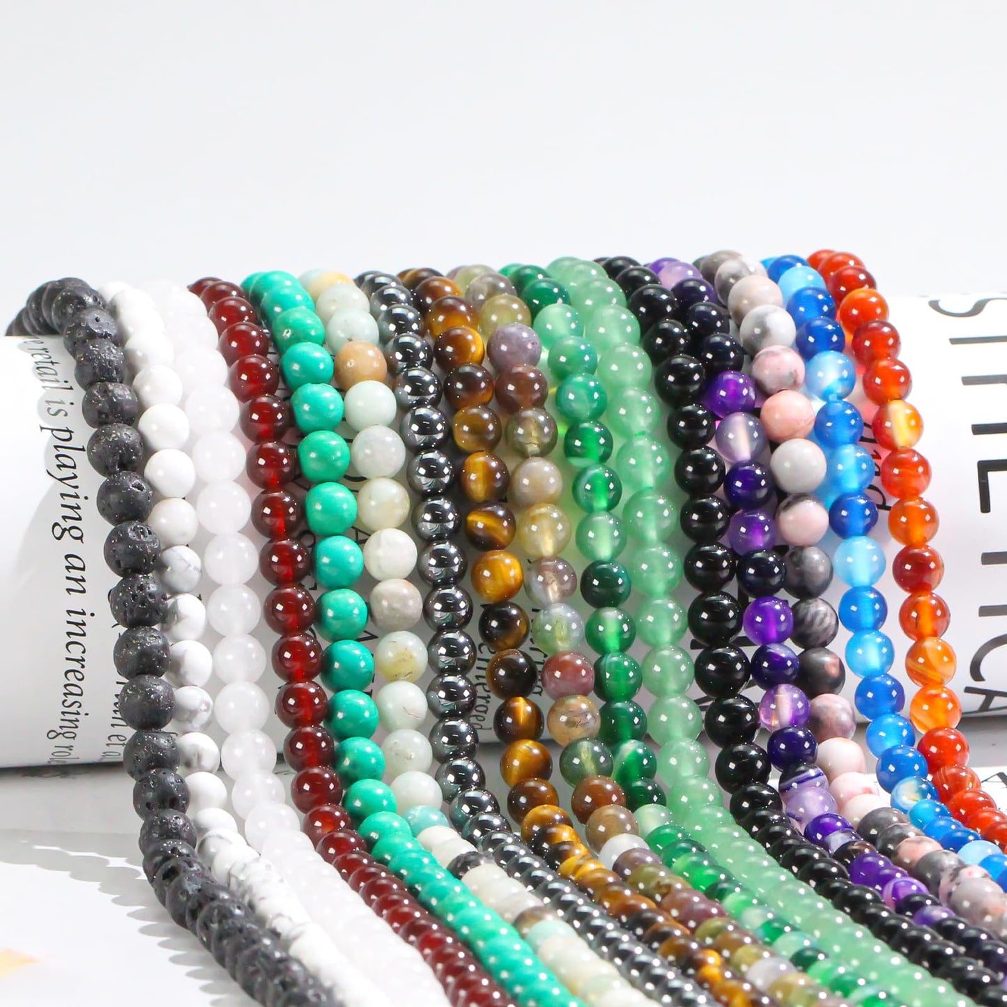 6mm Natural Gemstone Round Amazonite Loose Beads for Jewelry Making Bracelets Necklace Earrings Art Craft (60-62pcs/strand)
