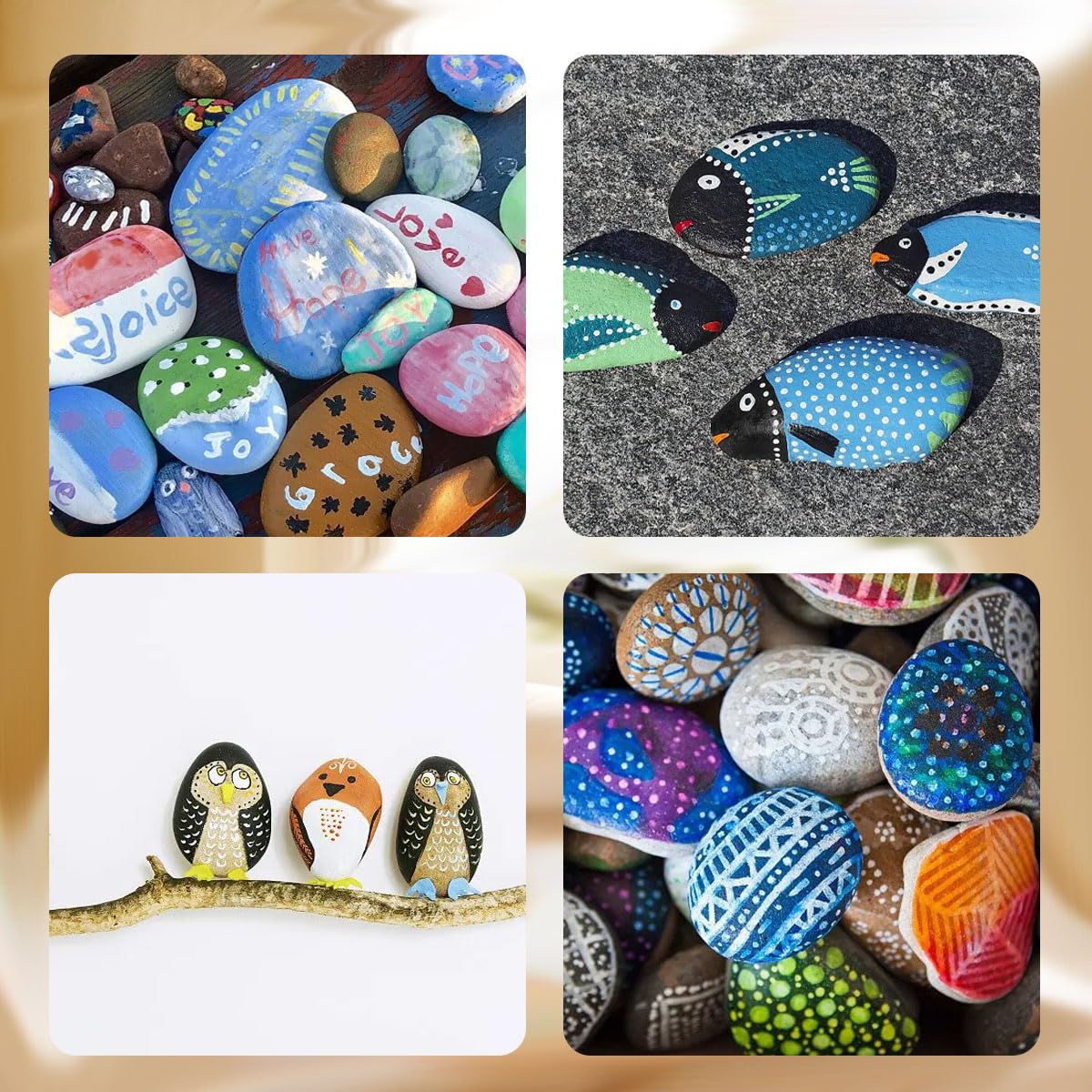 12Pcs River Rocks for Painting 2-3 Inch Smooth River Stones to Paint, Natural Craft Stones Large Smooth Rocks for Crafts, Arts, Decoration, Bulk Painting Rocks