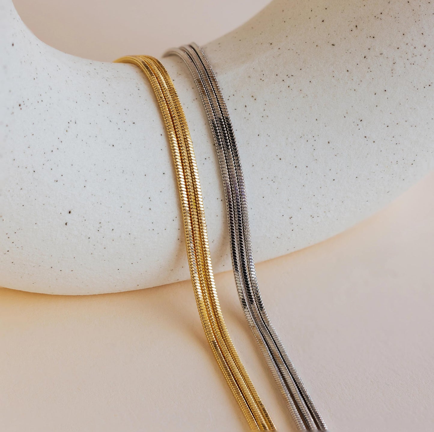 Striviio 14K Silver Plated Bracelets for Women Triple Herringbone Chain Bracelet Minimalist, Dainty Silver Bracelet for Everyday Wear, Minimalist Jewelry