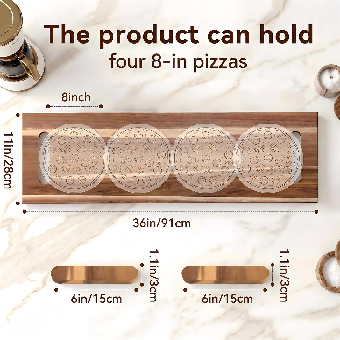 LDQ Extra Large 36 x 11 Inch Acacia Wood Cutting Board, 3-in-1 Cutting, Serving & Display Board, XXL Long Charcuterie Boards with 2 Wooden Stands, for Kitchen Prep & Party Table Centerpiece