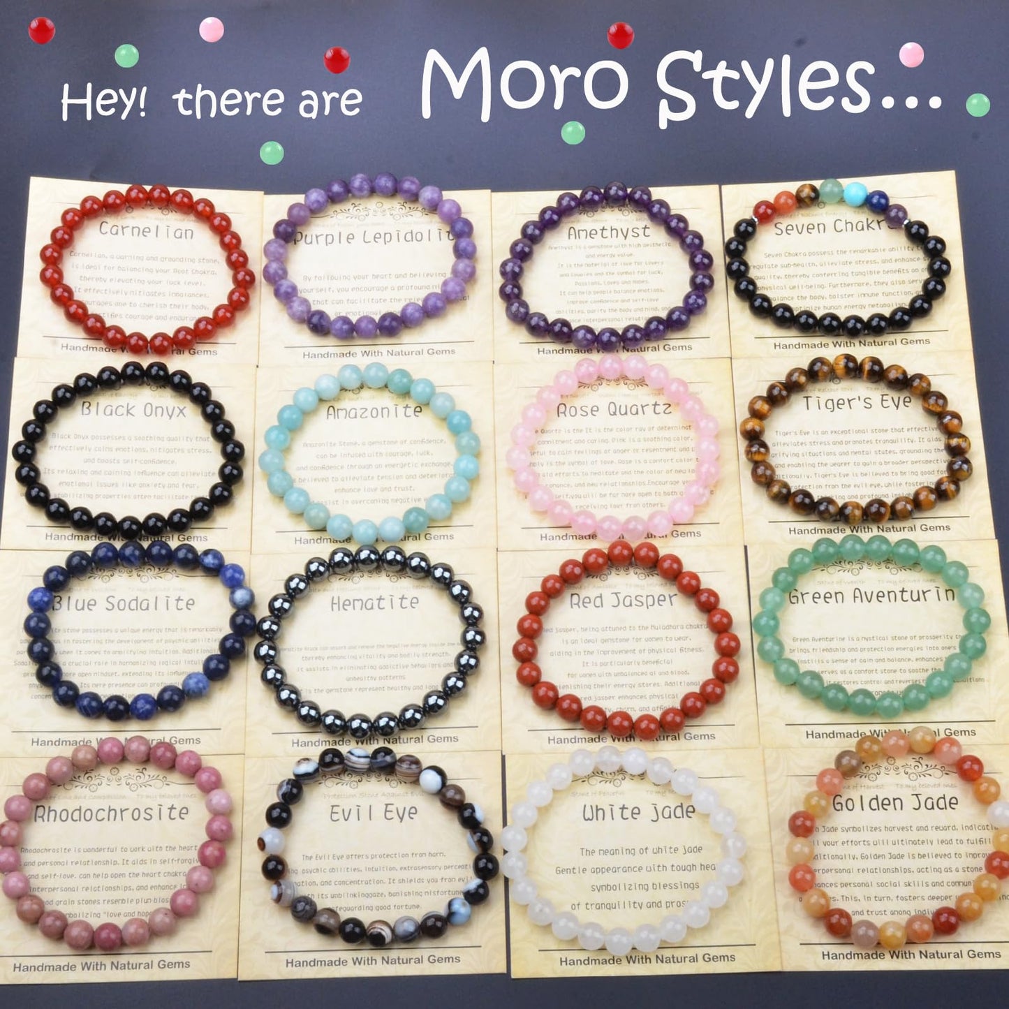 CHCCOYE 4mm Natural Healing Gemstone Bracelet Handmade Yoga Stretch Elastic Bracelet Stress Relief Crystal Jewelry for Men and Women (4mm, Amethyst)