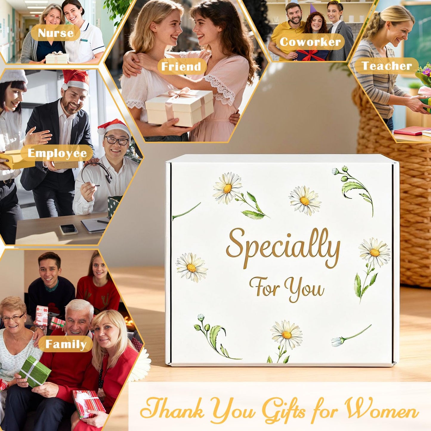 Thank You Gifts for Women 10Pcs, Teacher Appreciation Gifts, Employees Coworkers Appreciation Gift, Personalized Thank You Gift Box for Women, Teacher, Employee, Nurse, Mentor, Friends, Thanksgiving