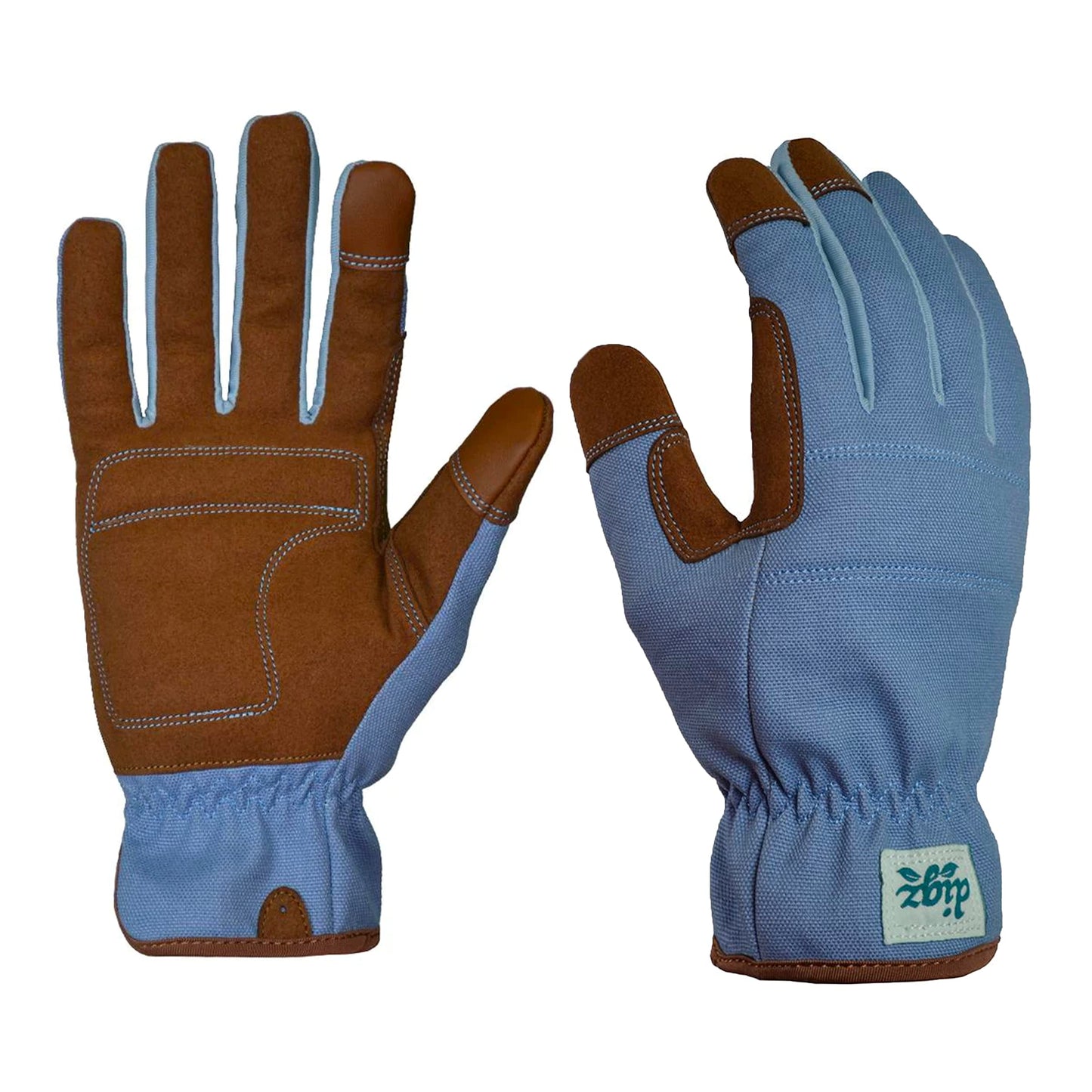 Digz Duck Canvas Utility Gloves, Heavy-Duty Garden and Yardwork Utility Gloves, Blue, Medium