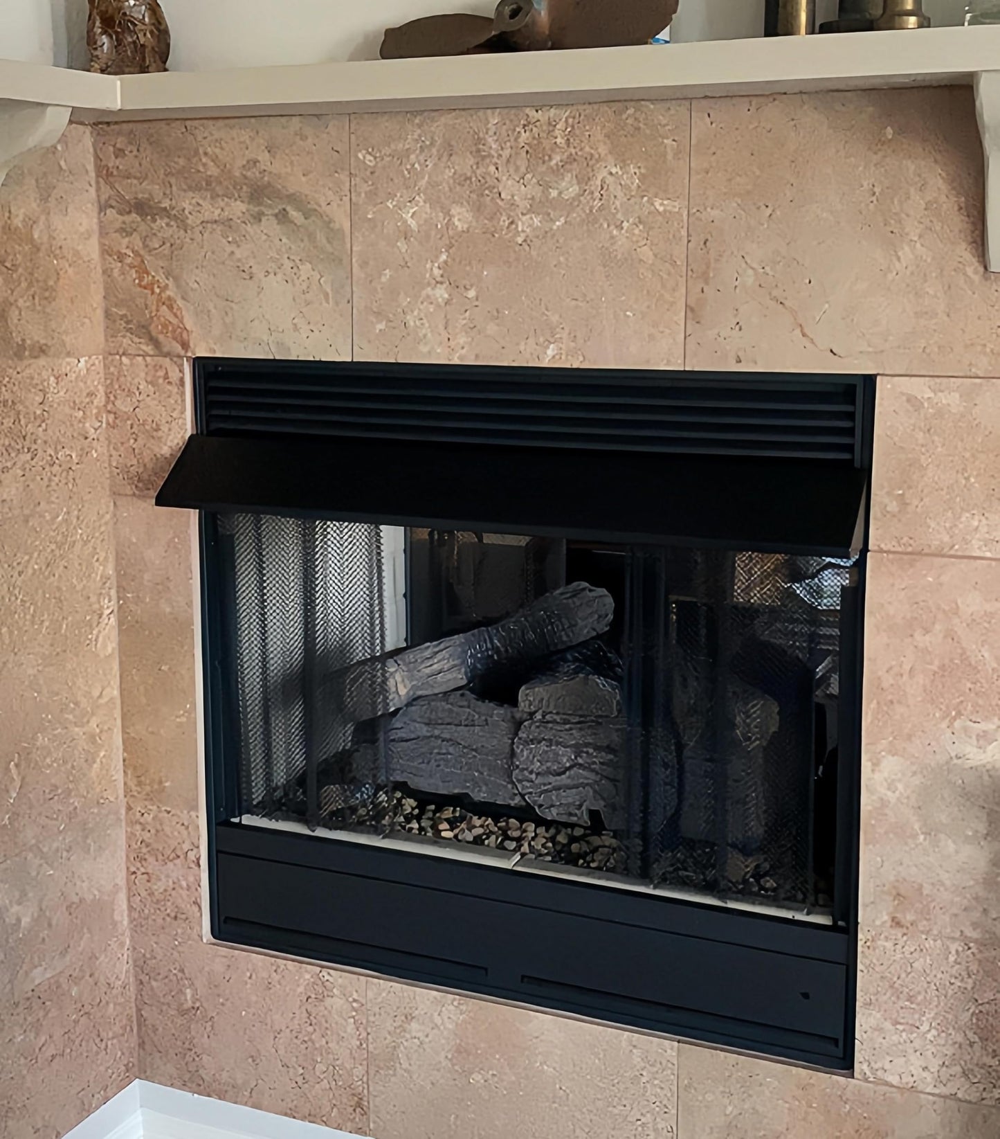 Americangaslogs Black Adjustable Fireplace Hood for 28 to 48" Harmony Burners Fireplace Hood Heat Shield (Patent Applied)