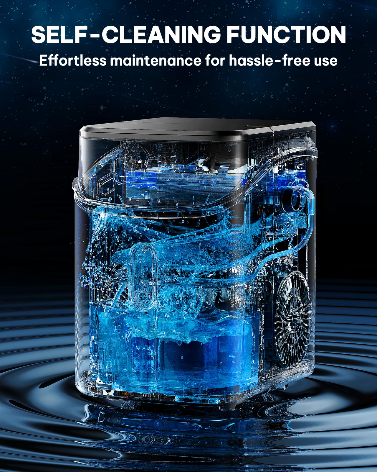 Silonn Nugget Ice Makers Countertop with Soft Chewable Ice, Portable Ice Machine with Crushed Ice, One-Click Operation Pebble Ice Maker with Self-Cleaning, 33lbs/24H for Home,Kitchen,Office
