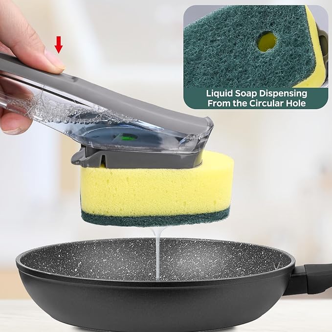 Sponge Dishwand Brush Refills for Scotch-Brite Dishwand - 10 Pack Dish Soap Non-Scratch Brush Refills for Nonstick Pots and Pans, Glass & Tubs(Green