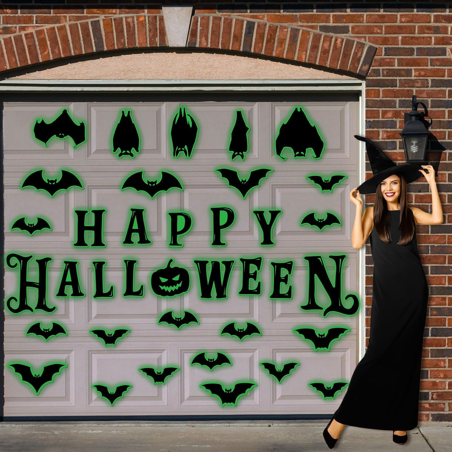 Lonfliness 45Pcs Halloween Garage Magnets Door Decorations Happy Halloween Reflective Black Bat Magnetic Refrigerator Stickers Holiday Magnet Large Decals for Halloweens Outdoor Funny Car Party Decor