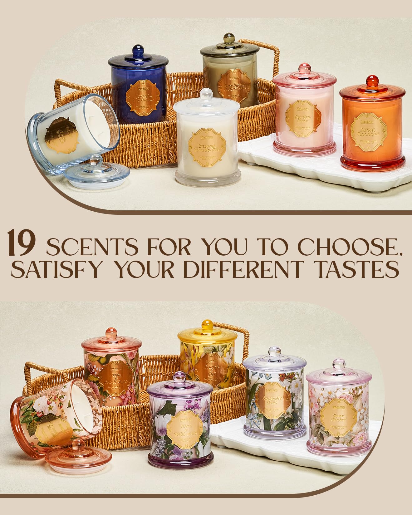 M&SENSE Peony Blush Sude Scented Candles, Summer Floral Scented Natural Soy Wax Candles, 12.7oz Large Candle Non Toxic 75 Hours Burning, Gifts for Women