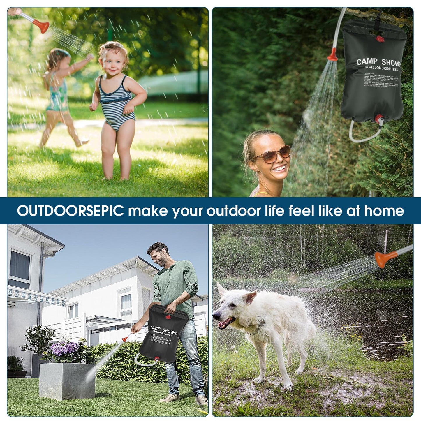 OUTDOORSEPIC Solar Camp Shower Camping Shower Bag Solar Shower Bag Solar portabler Shower for Camping Solar Showers for Camping Camping Shower