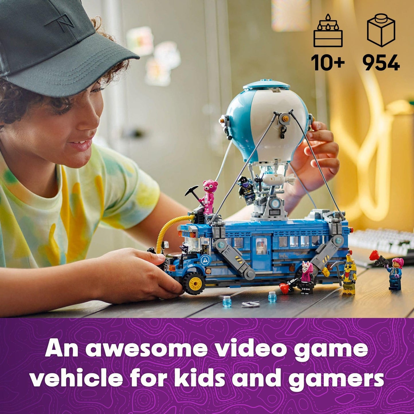 LEGO Fortnite Battle Bus Building Toy - Collectible Fortnite Toy for Kids, Boys & Girls, Ages 10+ - Pretend Play Set with 9 Minifigures from Video Game - Gift for Christmas - 77073